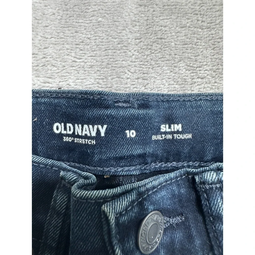 Old Navy Boys Straight Fit Jeans Size 10 Blue Slim Zip Button 5 Pocket NWT